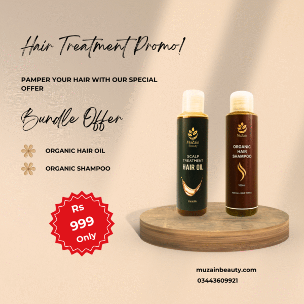 Muzain Beauty Scalp Treatment Hair Oil + Organic Shampoo Bundle
